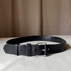 Vintage Banana Republic Leather Belt Made in USA Black Thick Strap Sz 32